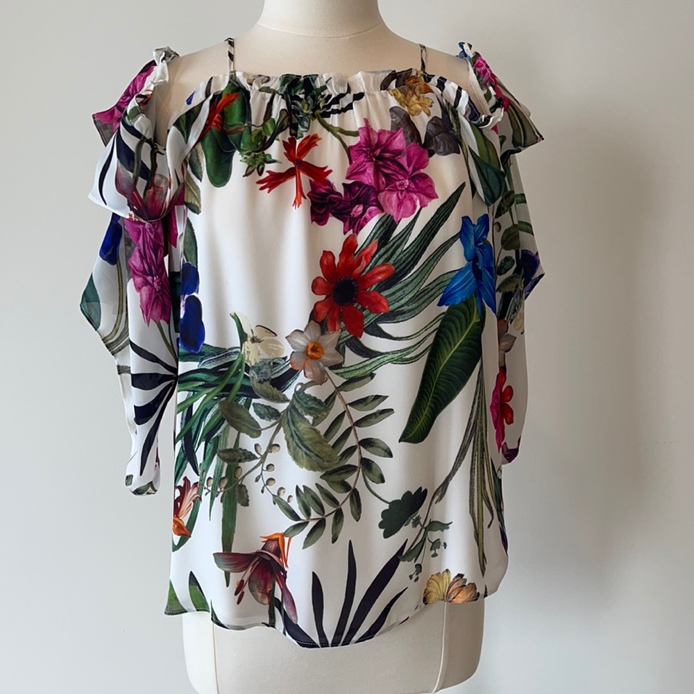 Parker floral off the shoulder blouse